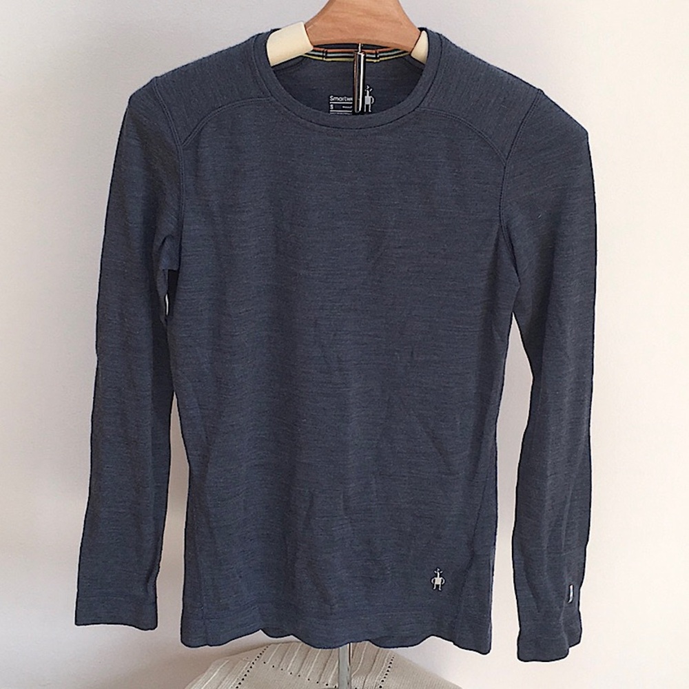 Smartwool Merino 250 Base Layer Shirt Womens Small Long Sleeve top S Blue
